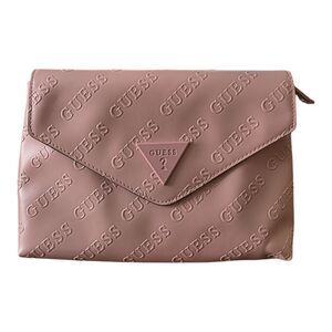 GUESS Pink Embossed Logo Clutch Bag Envelope Crossbody Women’s Purse Handbag